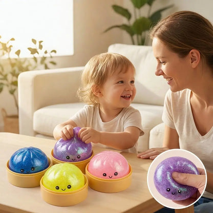 Ultimate Stress Relief Glitter Dumpling Squishy - Premium Soft Sensory Toy