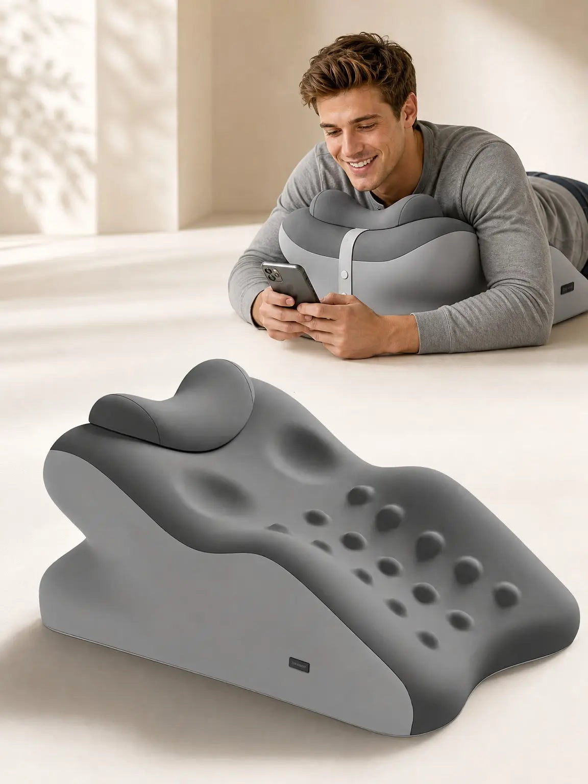 Ergonomic Cooling Fabric Reading Pillow: Premium Memory Foam Support for Enhanced Relaxation and Leisure Activities