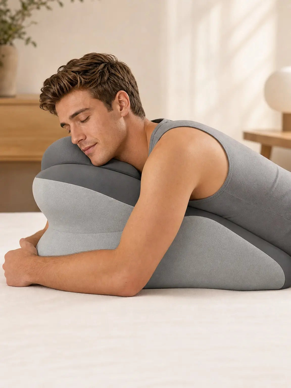 Ergonomic Cooling Fabric Reading Pillow: Premium Memory Foam Support for Enhanced Relaxation and Leisure Activities