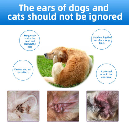 Gentle Pet Ear Cleanser - The Premier Odor-Free Solution for Dogs and Cats