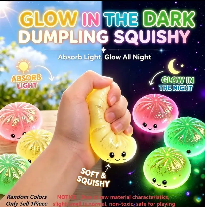 Luminous Dumpling-Shaped Stress Relief Squishy Toy - Soft, Realistic, and Ideal for All Ages