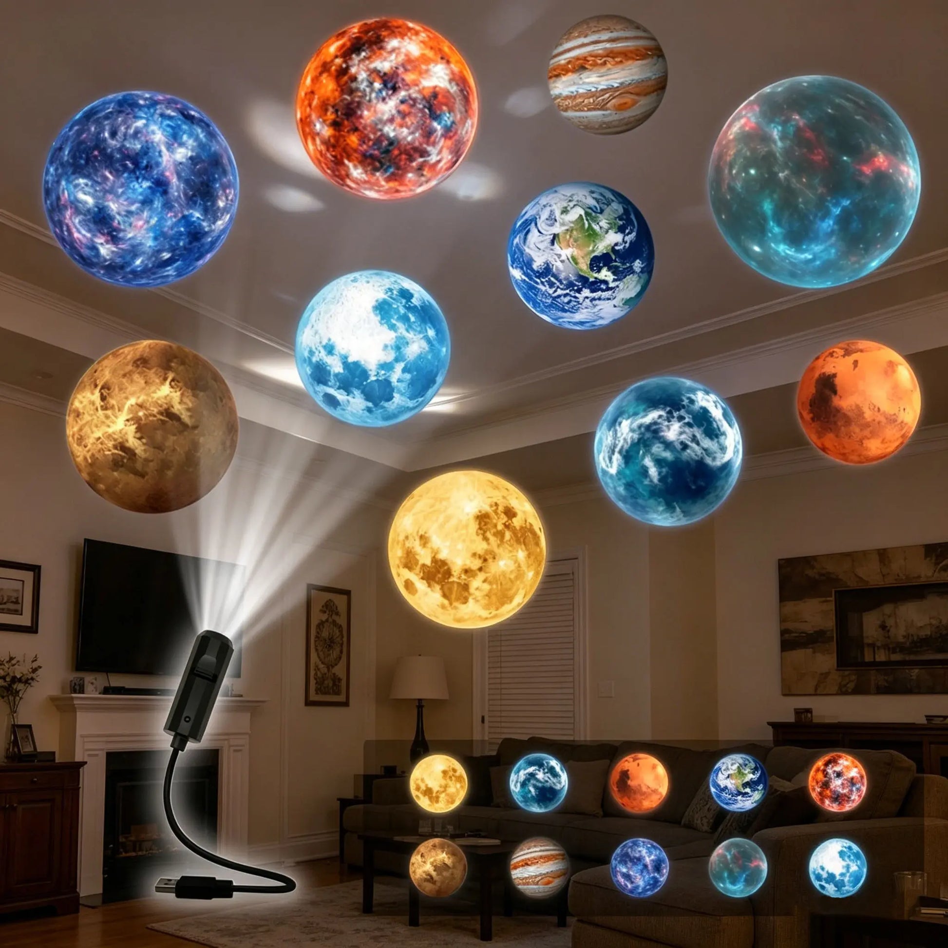 Transform Your Space with the Galaxy Projector Lamp – 10 Stunning Lighting Modes, 360° Rotation, and Compact Design for Ultimate Home Decor