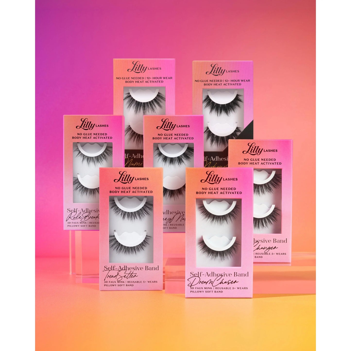 Self-Adhesive 3D Faux Mink Eyelashes by Lilly Lashes – Effortless Glamour with No Glue Required