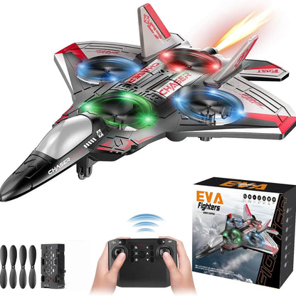 Durable EVA Foam RC Flying Toy Fighter Jet with Multiple Modes, Adjustable Speed, and Stunt Rotation - Ideal for Summer Activities and Gifting