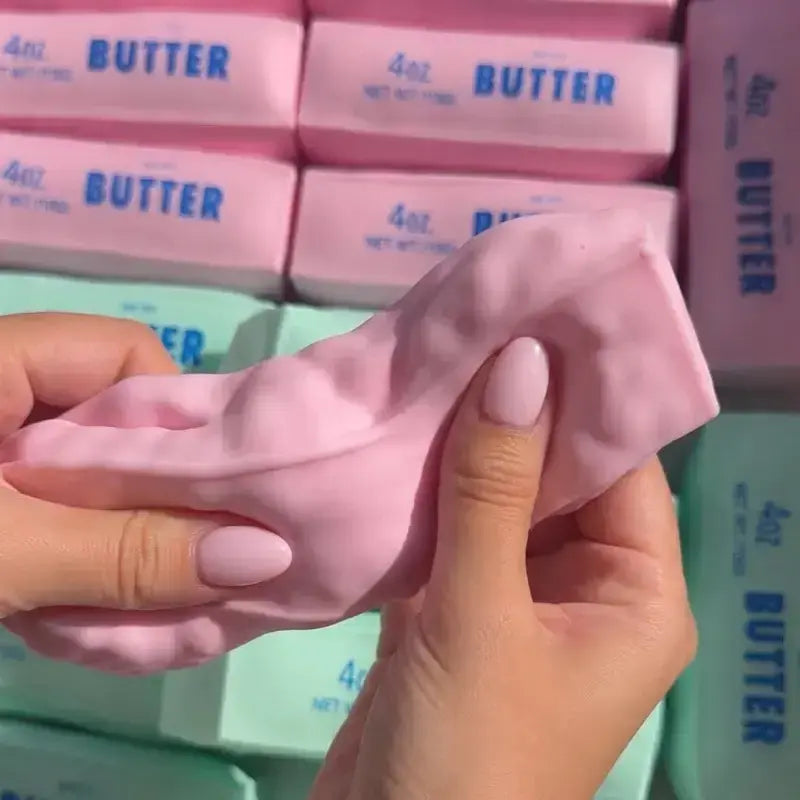 Crunchy Butter Squishy - Colorful Moldable Fidget Toy for Stress Relief and Enjoyment