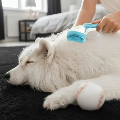 2026 2-in-1 Pet Bath Brush and Soap Dispenser - Premium Soft Silicone Grooming Tool for Dogs and Cats