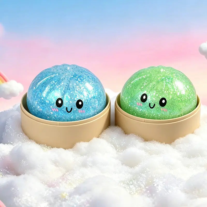 Ultimate Stress Relief Glitter Dumpling Squishy - Premium Soft Sensory Toy