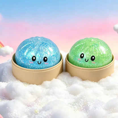 Ultimate Stress Relief Glitter Dumpling Squishy - Premium Soft Sensory Toy