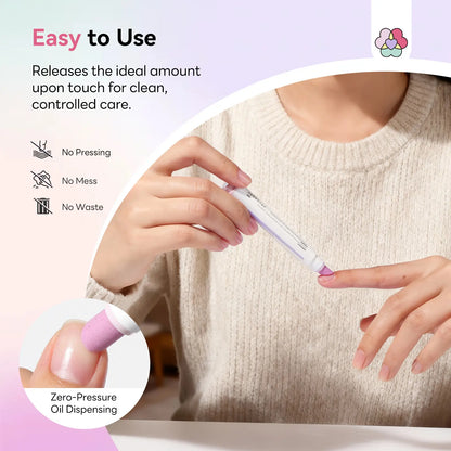 SAVILAND Cuticle Remover Pen Set: 2 Ceramic Cuticle Pushers and 4.5ml Nourishing Cuticle Oil for Enhanced Moisturization and Strengthening