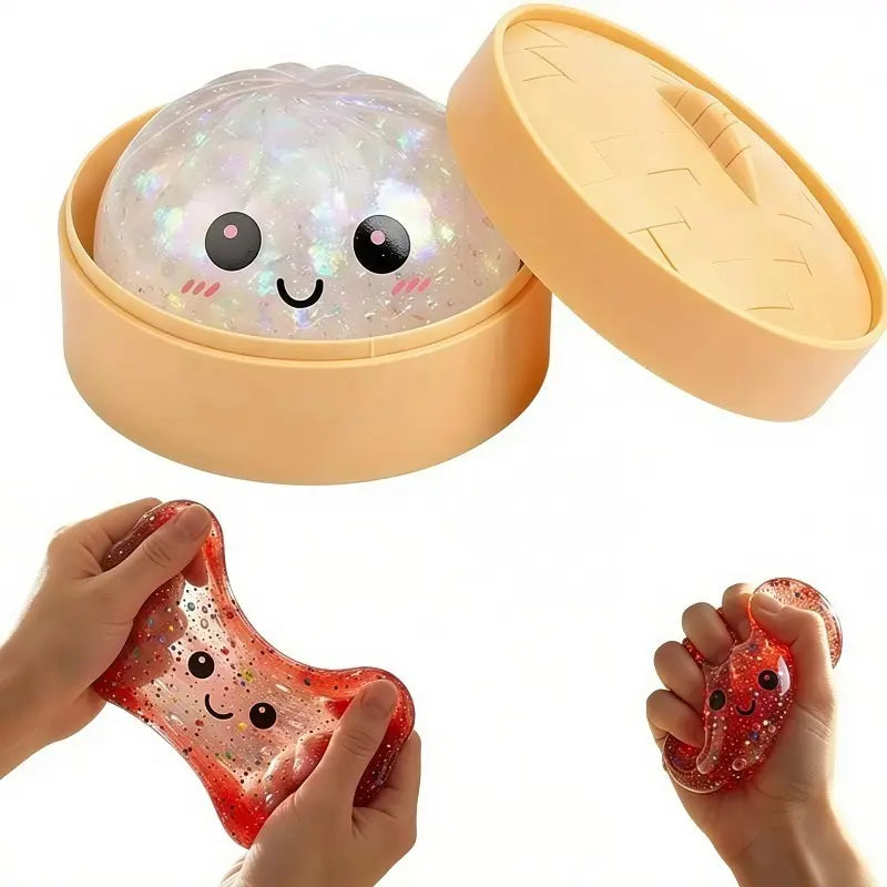 Ultimate Stress Relief Glitter Dumpling Squishy - Premium Soft Sensory Toy