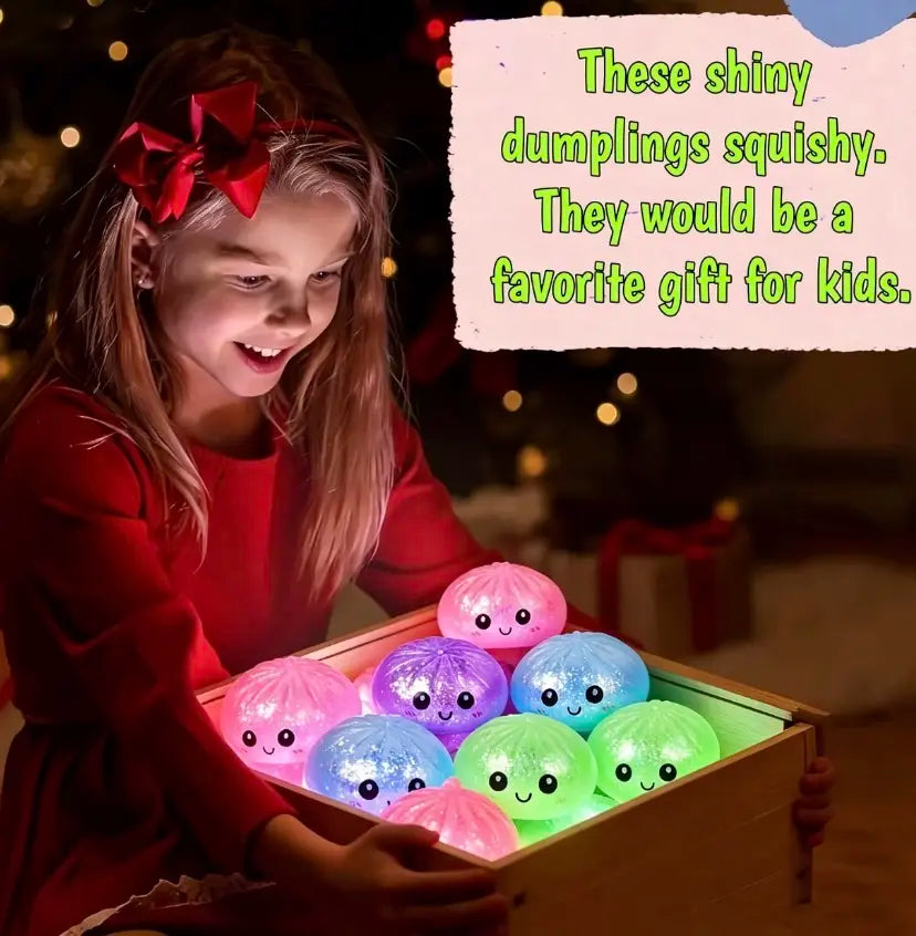 Luminous Dumpling-Shaped Stress Relief Squishy Toy - Soft, Realistic, and Ideal for All Ages
