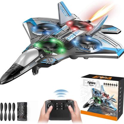 Durable EVA Foam RC Flying Toy Fighter Jet with Multiple Modes, Adjustable Speed, and Stunt Rotation - Ideal for Summer Activities and Gifting
