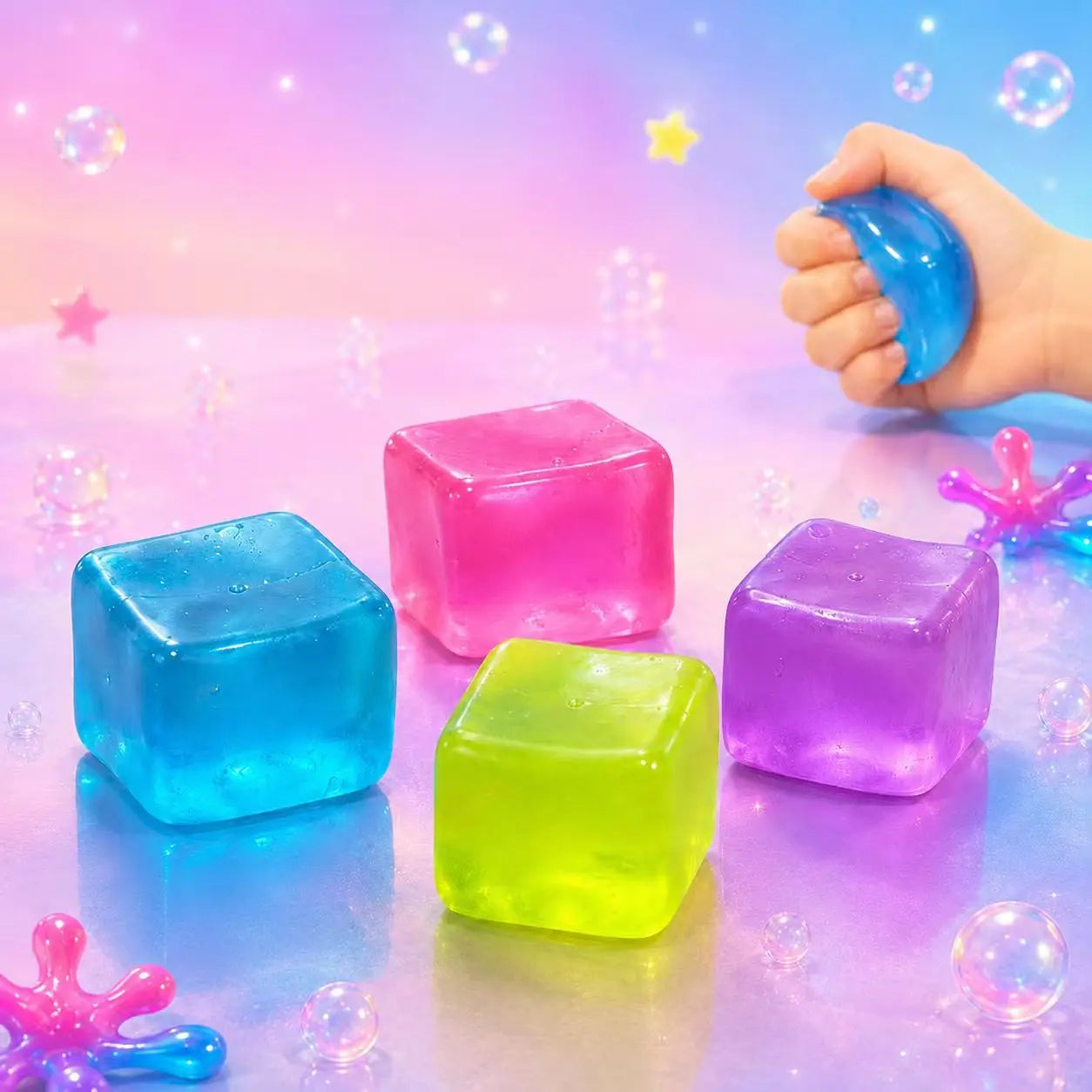 Stress Relief Squishy Cube - Ideal Fidget Toy for All Ages, Perfect for Gifts and Classroom Rewards