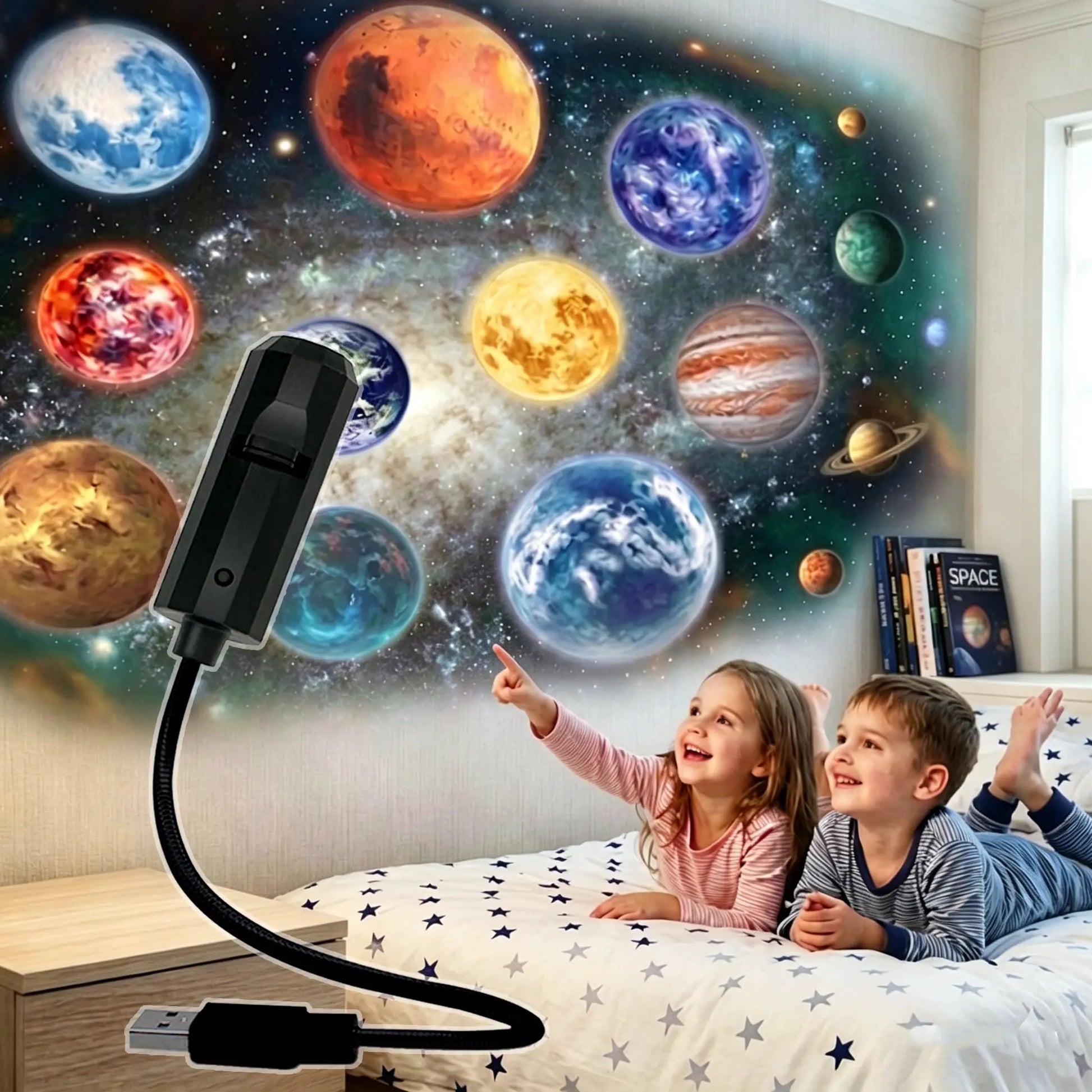 Transform Your Space with the Galaxy Projector Lamp – 10 Stunning Lighting Modes, 360° Rotation, and Compact Design for Ultimate Home Decor