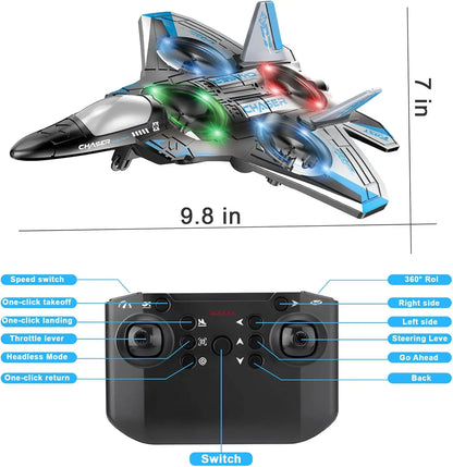 Durable EVA Foam RC Flying Toy Fighter Jet with Multiple Modes, Adjustable Speed, and Stunt Rotation - Ideal for Summer Activities and Gifting