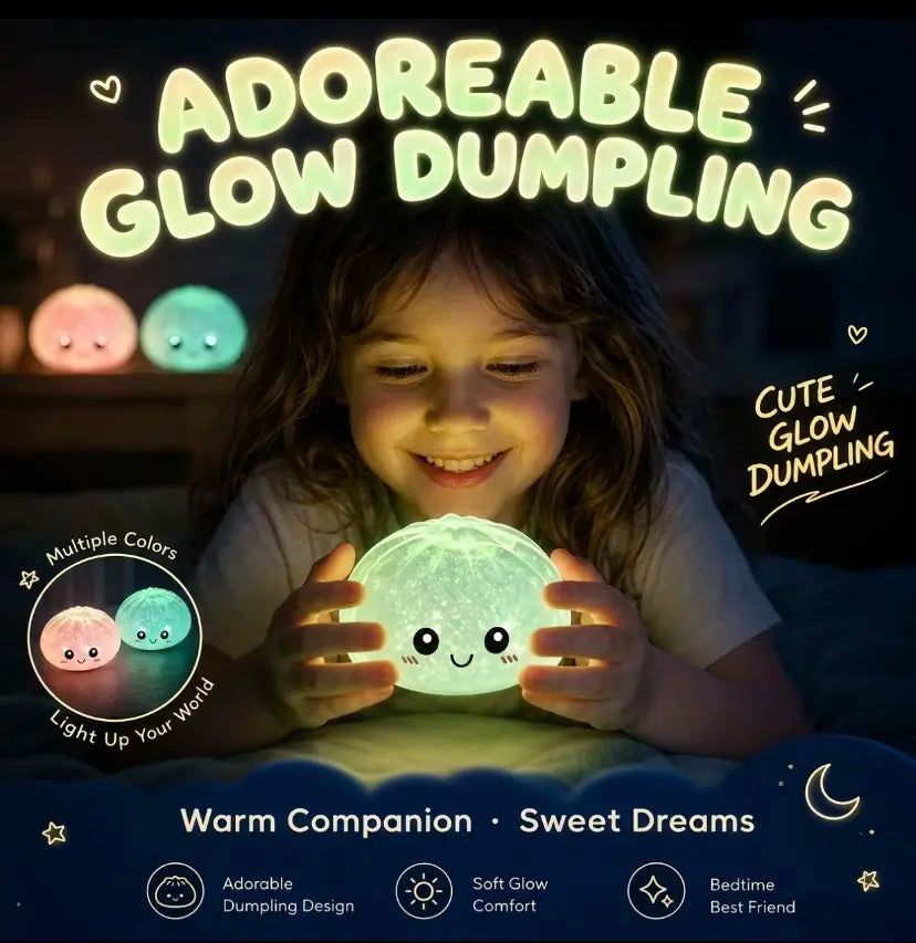 Luminous Dumpling-Shaped Stress Relief Squishy Toy - Soft, Realistic, and Ideal for All Ages