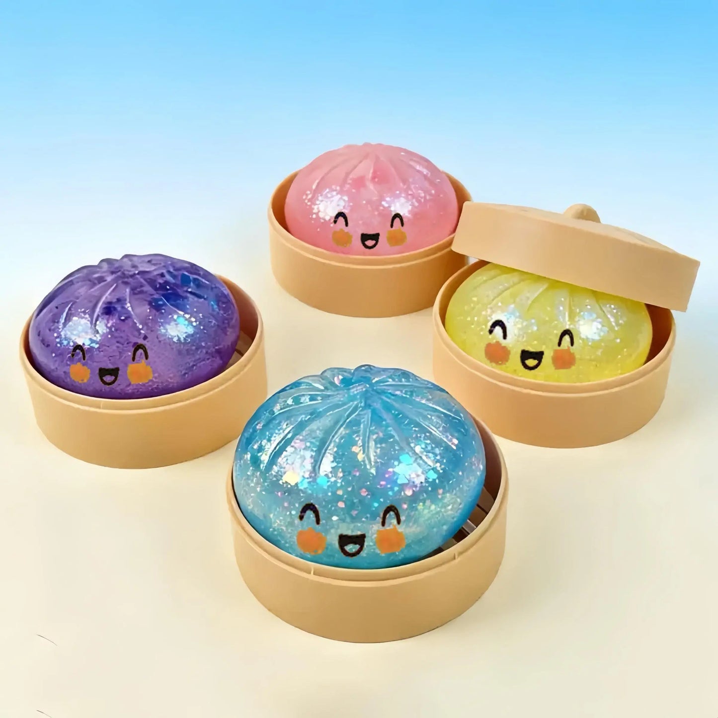 Ultimate Stress Relief Glitter Dumpling Squishy - Premium Soft Sensory Toy