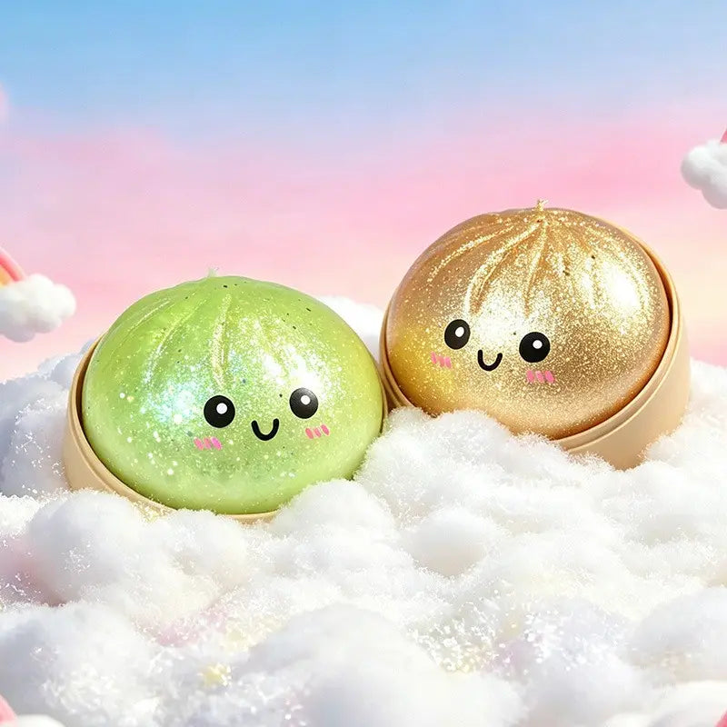 Ultimate Stress Relief Glitter Dumpling Squishy - Premium Soft Sensory Toy