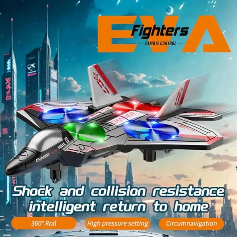 Durable EVA Foam RC Flying Toy Fighter Jet with Multiple Modes, Adjustable Speed, and Stunt Rotation - Ideal for Summer Activities and Gifting