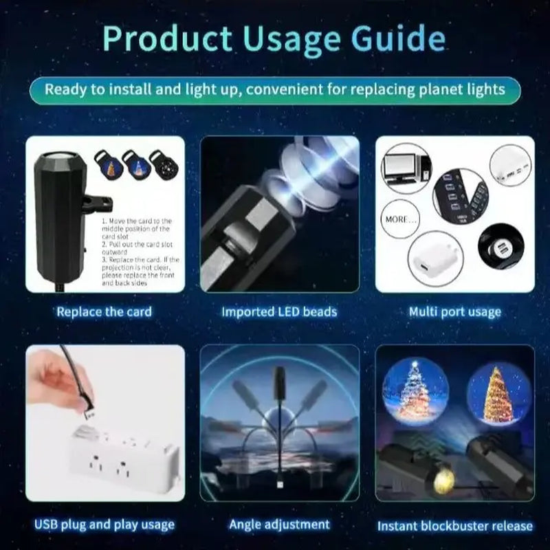 Transform Your Space with the Galaxy Projector Lamp – 10 Stunning Lighting Modes, 360° Rotation, and Compact Design for Ultimate Home Decor
