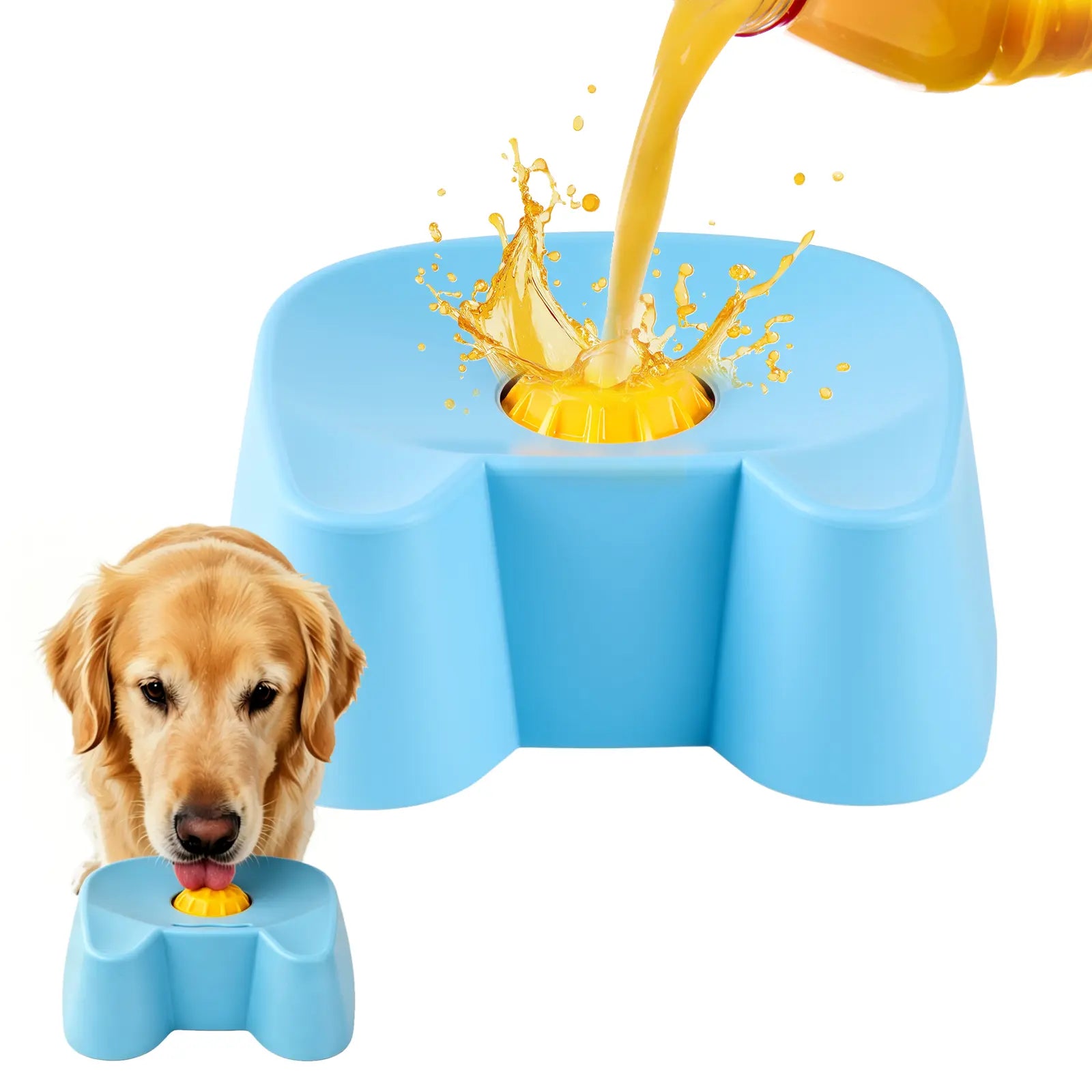 Silicone Slow Feeder Bowl for Dogs - Interactive Non-Skid Design for Liquid Treats, 3/4 Cup Capacity, Ideal for Anxiety Relief and Mess-Free Feeding (Blue) - Mid-Year Promotion