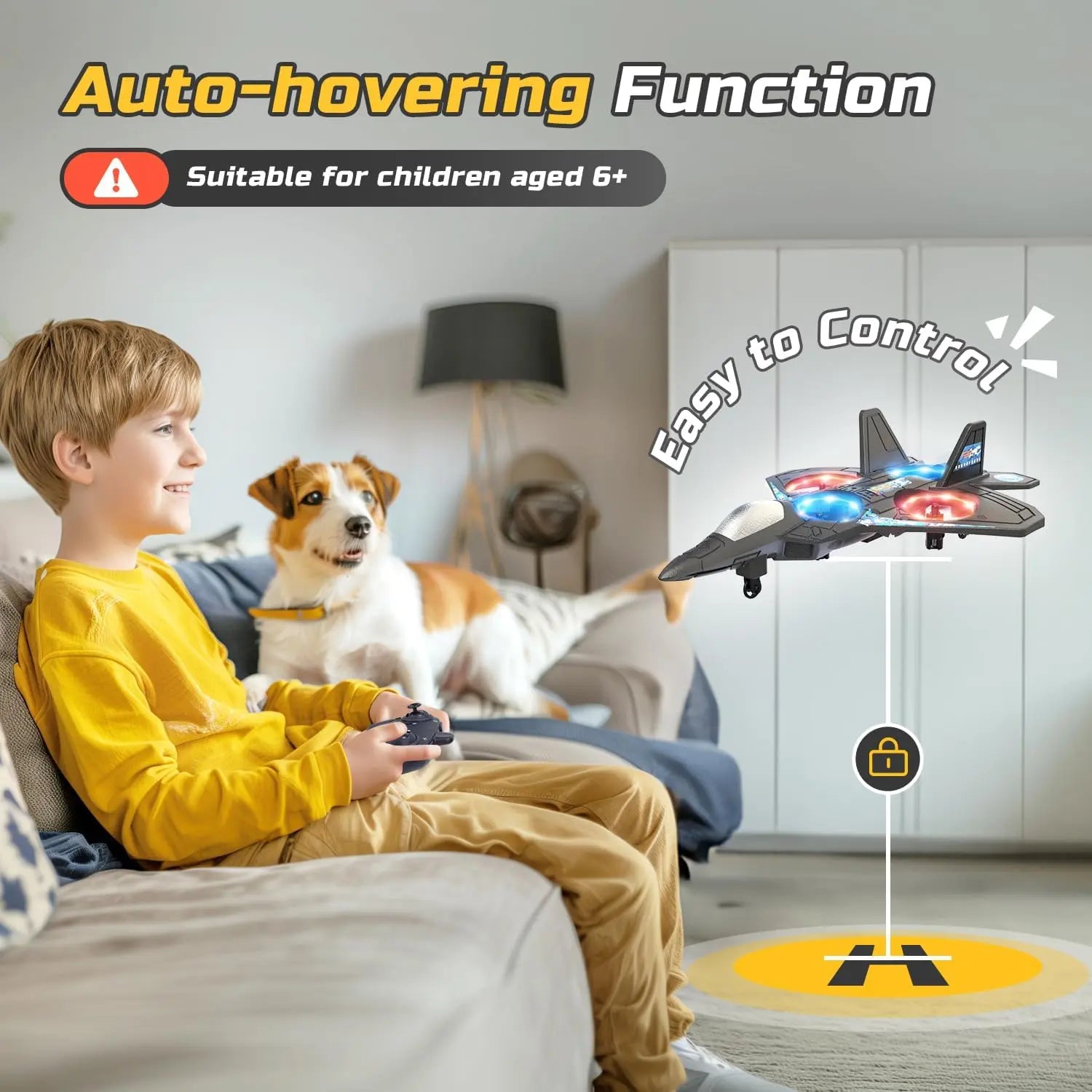 Durable EVA Foam RC Flying Toy Fighter Jet with Multiple Modes, Adjustable Speed, and Stunt Rotation - Ideal for Summer Activities and Gifting