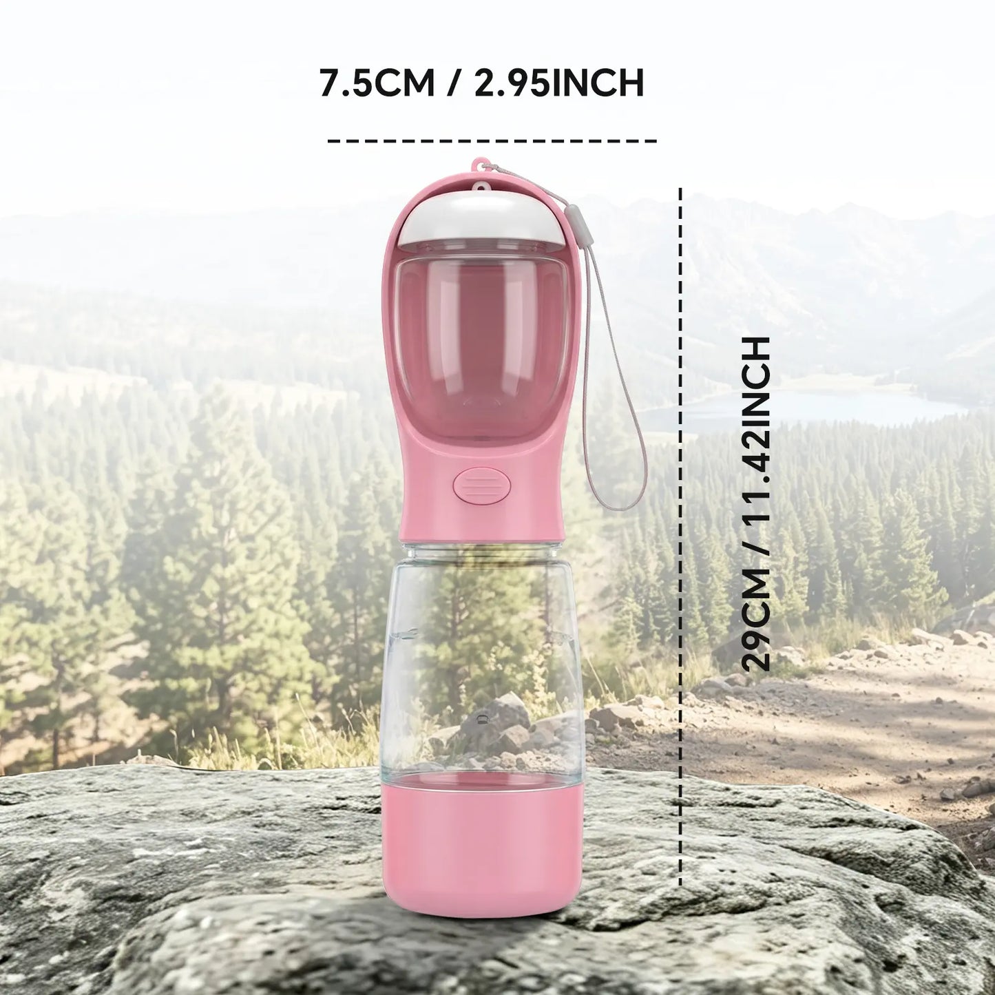 Premium 3-in-1 Portable Dog Water Bottle with Integrated Food Container and Waste Bag Dispenser - Ideal for Hiking and Walking