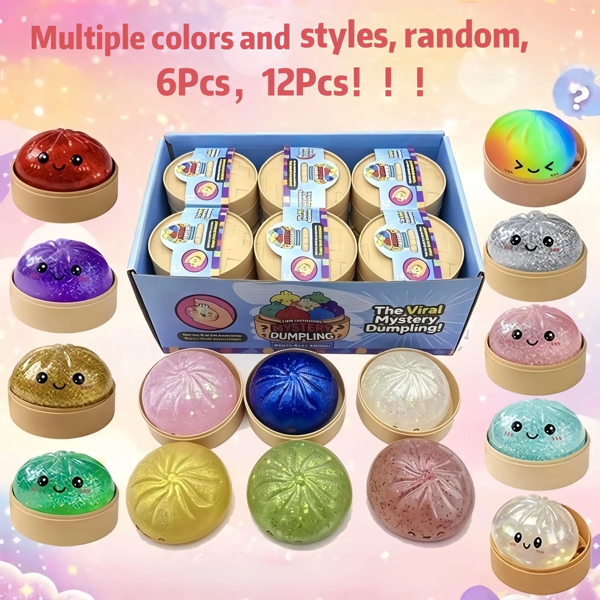 Ultimate Stress Relief Glitter Dumpling Squishy - Premium Soft Sensory Toy