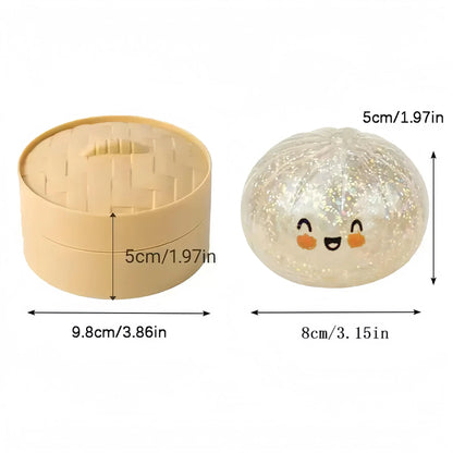 Ultimate Stress Relief Glitter Dumpling Squishy - Premium Soft Sensory Toy