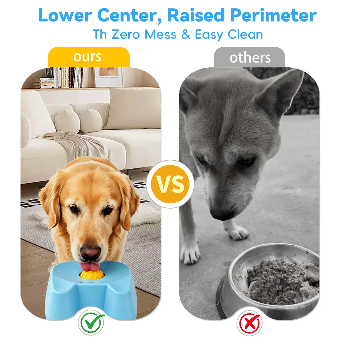 Silicone Slow Feeder Bowl for Dogs - Interactive Non-Skid Design for Liquid Treats, 3/4 Cup Capacity, Ideal for Anxiety Relief and Mess-Free Feeding (Blue) - Mid-Year Promotion
