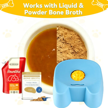 Silicone Slow Feeder Bowl for Dogs - Interactive Non-Skid Design for Liquid Treats, 3/4 Cup Capacity, Ideal for Anxiety Relief and Mess-Free Feeding (Blue) - Mid-Year Promotion