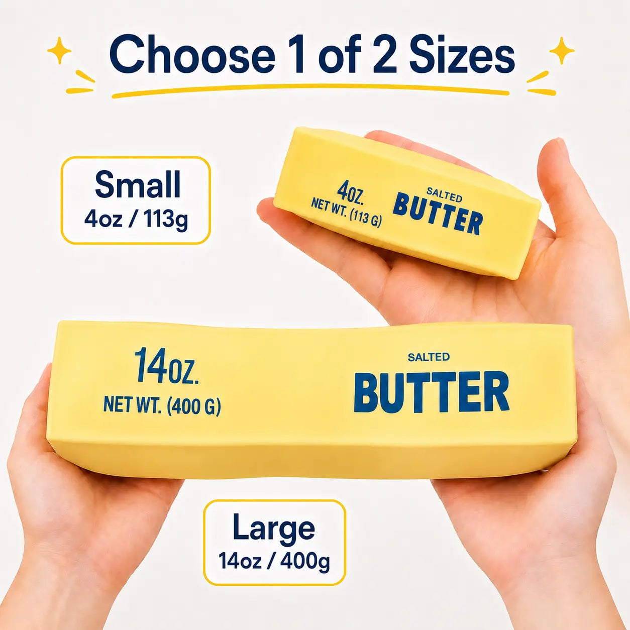 Butter Squishy Stick - TPR & EVA Stress Relief Squeeze Toy Available in Multiple Sizes