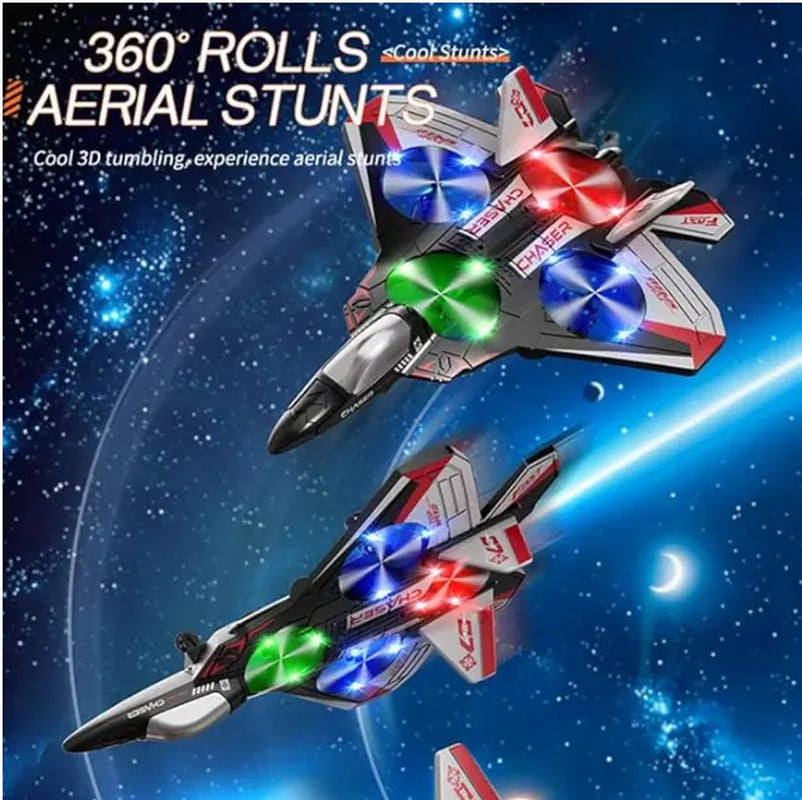 Durable EVA Foam RC Flying Toy Fighter Jet with Multiple Modes, Adjustable Speed, and Stunt Rotation - Ideal for Summer Activities and Gifting